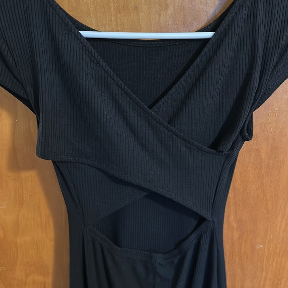 Teeze Me Peep Back Black Dress - Picture 5 of 6